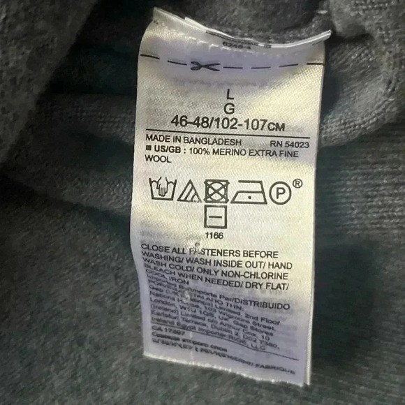 Banana Republic Men’s Blue Quarter Zip 100% Merino Wool Sweater Size L Cozy Warm - Picture 4 of 7